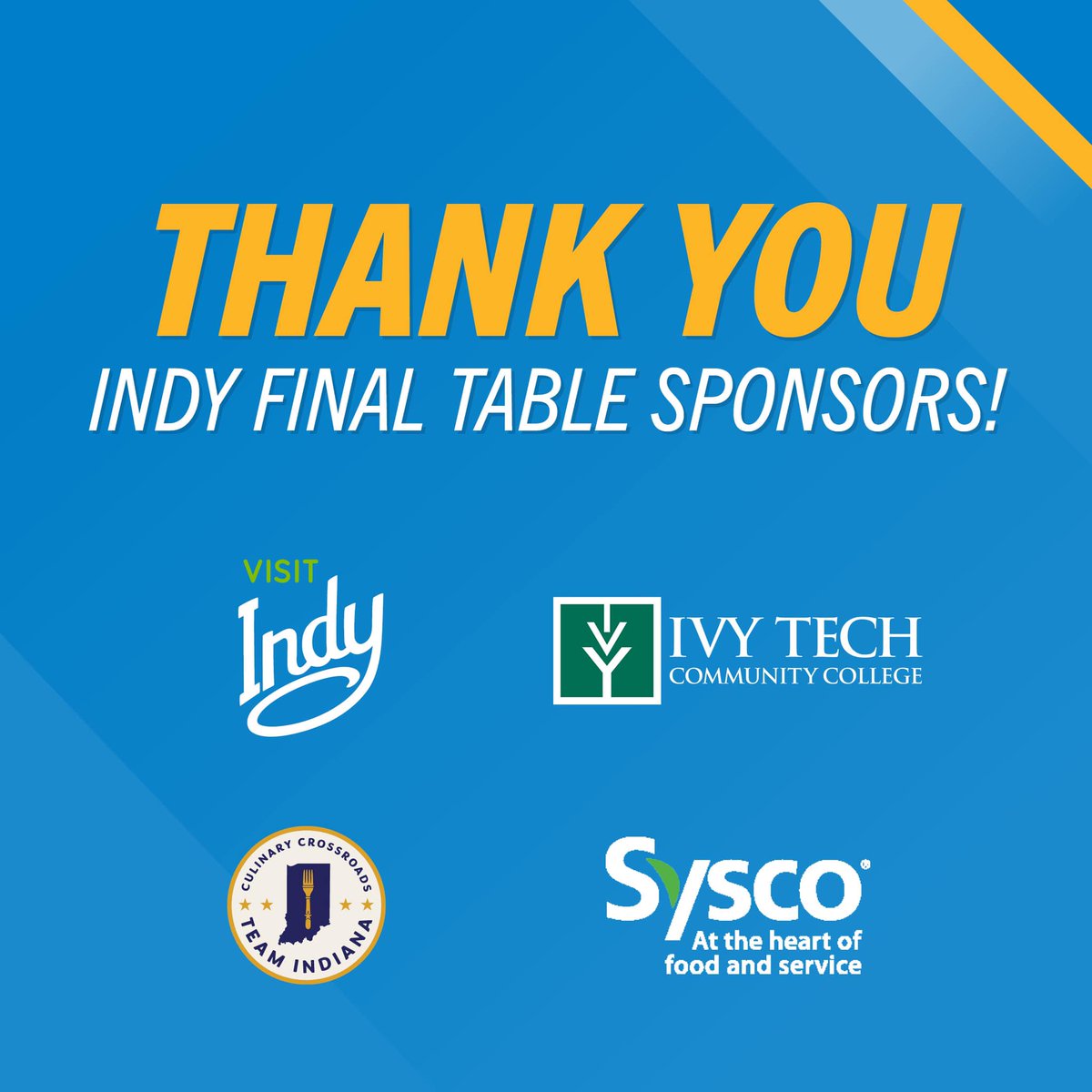 WorldFoodChamp's tweet photo. The #IndyFinalTable TV show has been released and the 8th Annual World Food Champion has been revealed.
We’d like to thank all of the wonderful event sponsors for making this event a great success!
Catch the replay on WFC Youtube account –– https://t.co/Z2SZWI12lu https://t.co/HOAWuFTHPC
