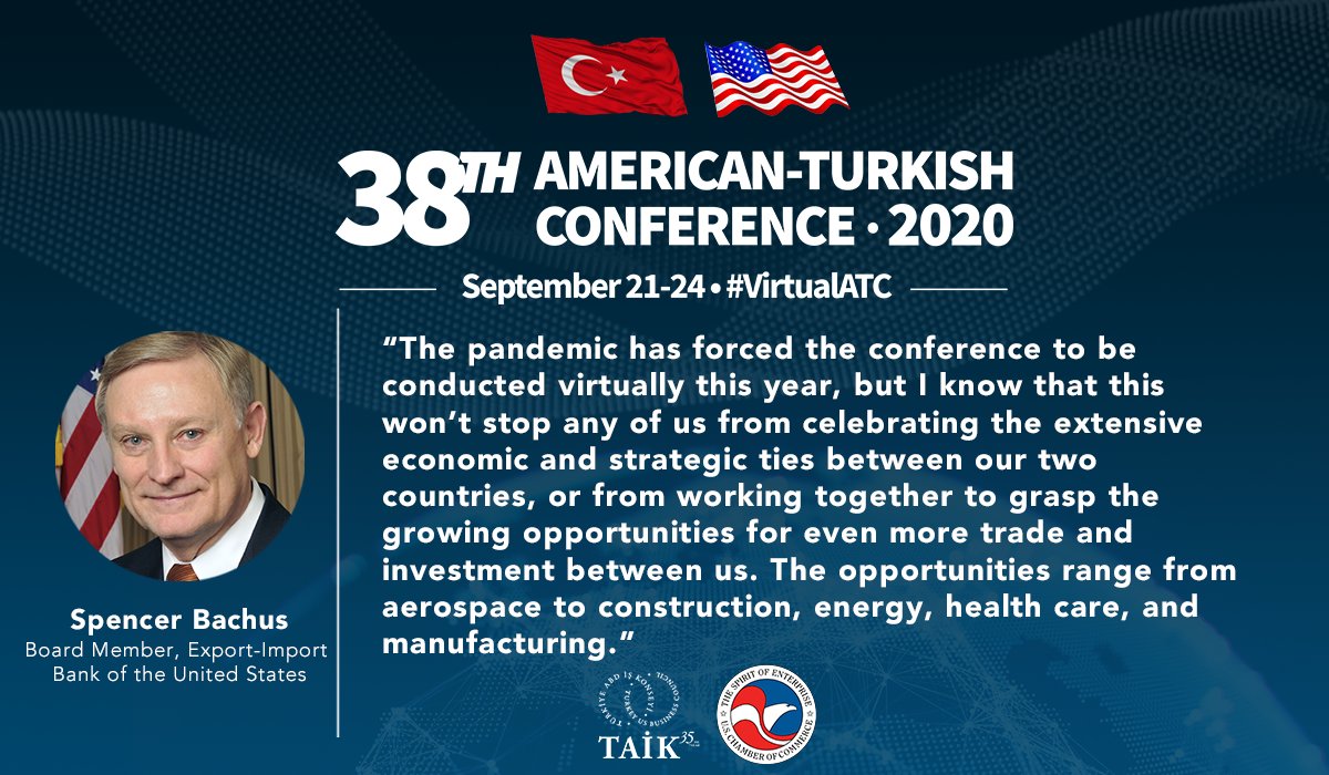 taikofficial's tweet image. ✈️Aerospace
🏗️Construction 
💡Energy
👩‍⚕️Health care
🏭Manufacturing 

All industries identified by @EximBankUS Board Member Spencer Bachus as primed for trade growth between Turkey and the US. 

#VirtualATC