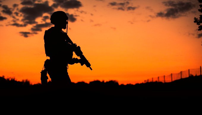 armeedeTerre's tweet photo. #PhotoDeLaSemaine vous avez voté pour la photo 1️⃣ #PrépaOps fantassin du #35RI au soleil couchant. 

Cette photo sera donc, la prochaine bannière !

📸 Matthieu L. https://t.co/7FZe53WJaO