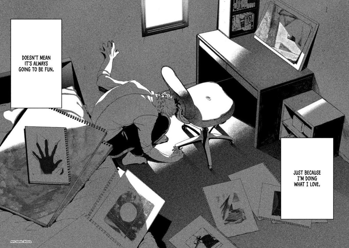 sometimes i think abt this panel from Blue Period n sit down for a while. its what ive been feeling these days huh. 