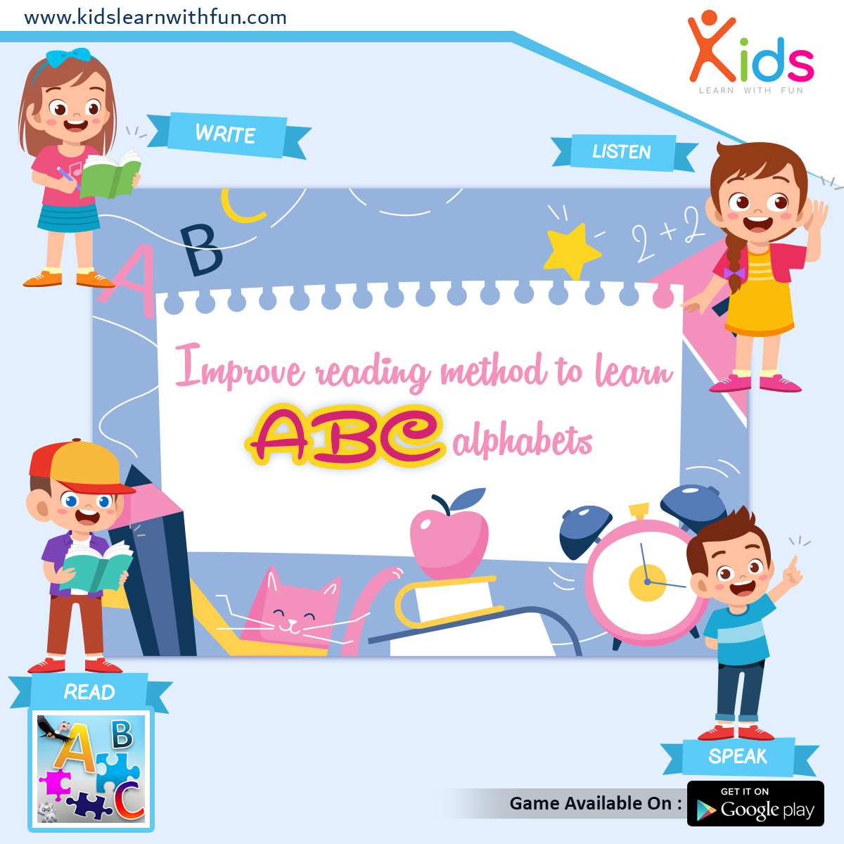 Improve the reading method to learn ABC alphabets: play.google.com/store/apps/det…
#ABC #alphabets #JigsawPuzzle #Puzzlegame #alphabetsgame #kidsgames #kidsgame #learn #learning #kidslearning #kidslearnwithfun #motorskill #entertainment #education