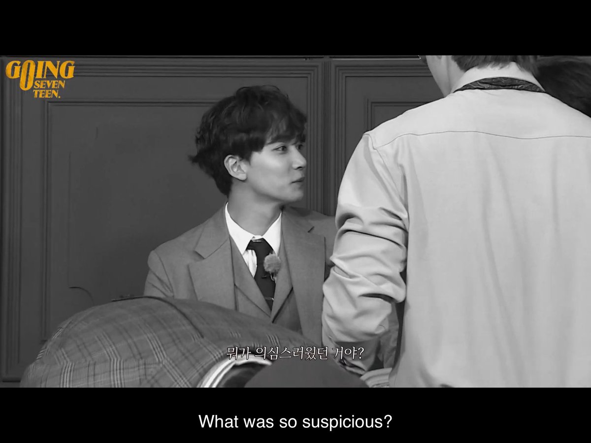 soonderehoon's tweet photo. jeonghan: *breathes*
svt: he’s suspicious 

🤣 seokmin’s “why is he suspicious when he’s dead” 😂 https://t.co/SH5nzUSWTk