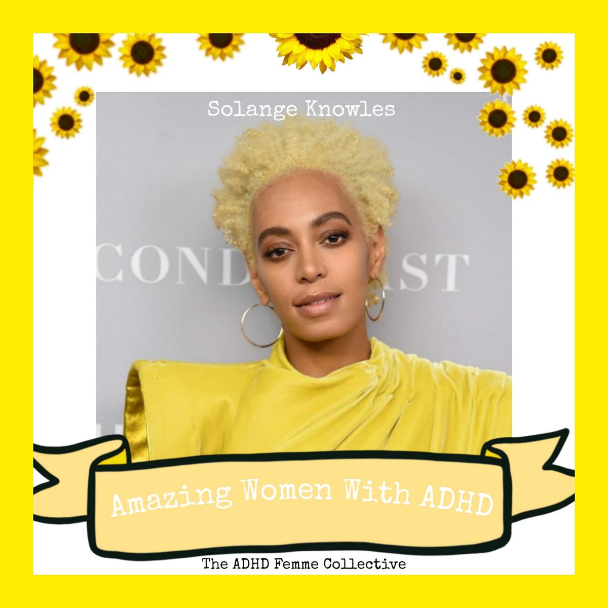 Today for our #ADHDAwarenessMonth 'Amazing Women Series' we are celebrating <a href="/solangeknowles/">solange knowles</a> who proves that ADHD can be a force for good in the world of art 👊❤bit.ly/3d2hCqk

 #ADHDInvasion #adhdtwitter #teamadhd #neurodiversesquad