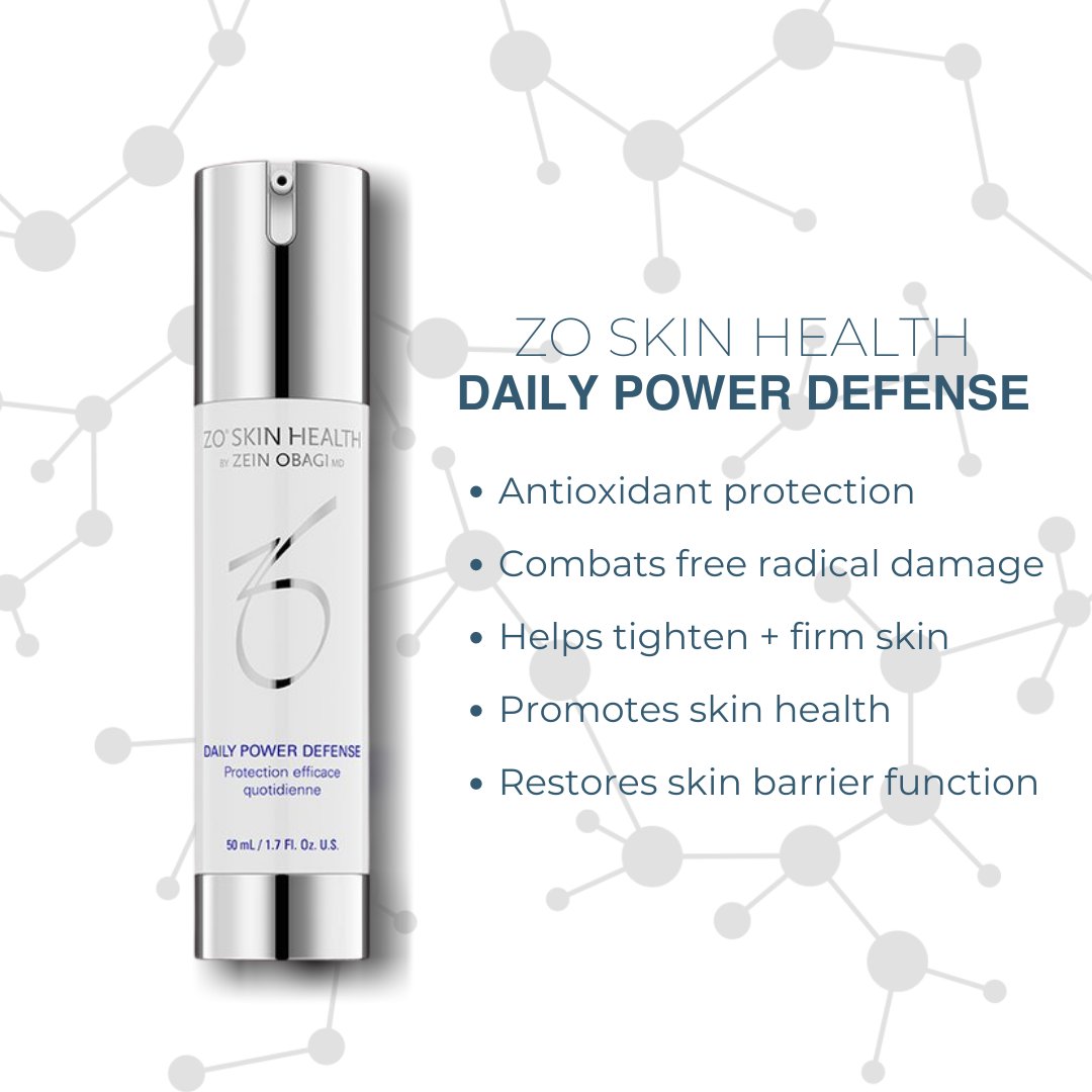 Our product of the month is one of our absolute favorites: #ZoSkinHealth Daily Power Defense⁣
🙌⁣This AM serum helps protect the skin from the daily environmental aggressors that cause damage &amp; aging. ⁣

Shop Now:
ow.ly/gDSo50BJxRu ⁣