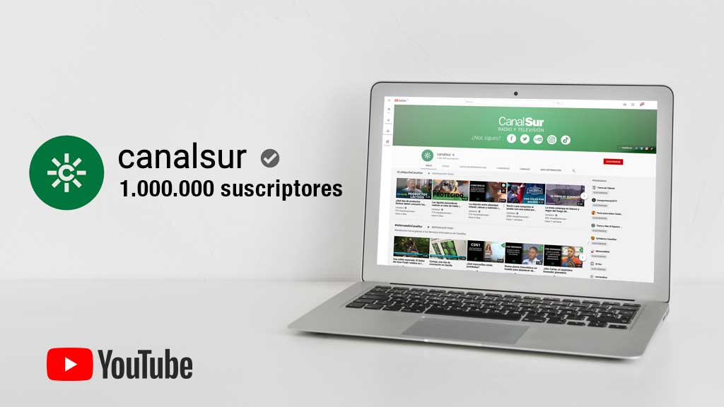 El canal oficial de CanalSur en Youtube supera el millón de suscriptores 💚💚 GRACIAS 💚💚 🌐 csur.red/bEek50BJF5g