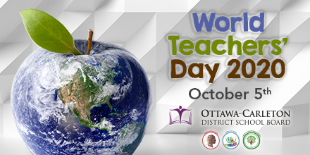 OCDSB's tweet photo. Happy #WorldTeachersDay to all of our #OCDSB teachers and all supporters of learning! Thank you for your outstanding work in our district! https://t.co/WYrW7wBFLZ