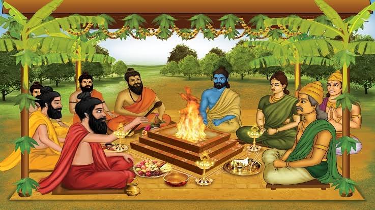 the king Divodasa about his intention to perform Ashwamedha Yagna on the bank of Ganga. It was a very difficult task to arrange all the essential thing for the great Ashwamedha Yagna.