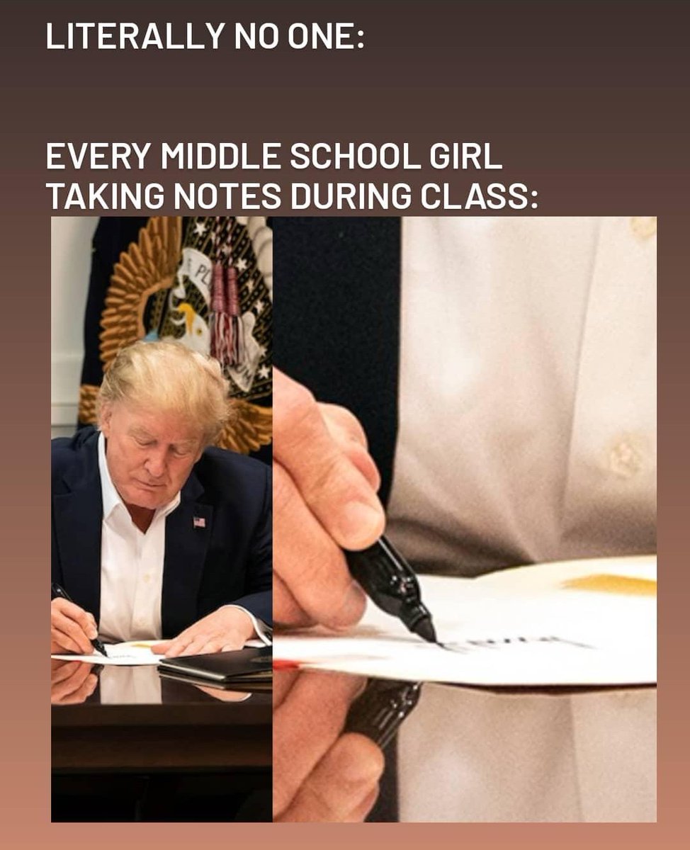 LillyProblems's tweet image. I jUsT gOt a NeW pAcK oF gEl PeNs #DonaldJTrump #trumpmemes #PhotoOp #TrumpLied200KDied