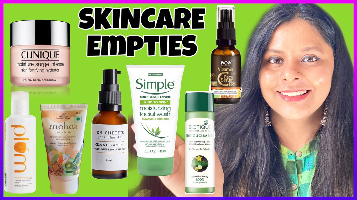 srishtisdiary's tweet photo. SKINCARE EMPTIES INDIA - BIOTIQUE, PLUM, GARNIER, SIMPLE, WOW, CLINIQUE,... https://t.co/MtOJ3ChGPp via @YouTube https://t.co/tSQz9osP3V