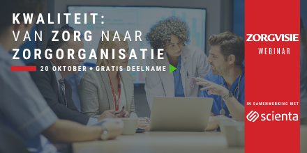 Hoe maakt u van uw organisatie een kwaliteitsorganisatie? En hoe maakt u van uw medewerkers kwaliteitsmedewerkers? Het antwoord op deze én meer vragen hoort u tijdens de gratis webinar Kwaliteit: van zorg naar zorgorganisatie op 20 oktober. Aanmelden via: bit.ly/3nmgemT