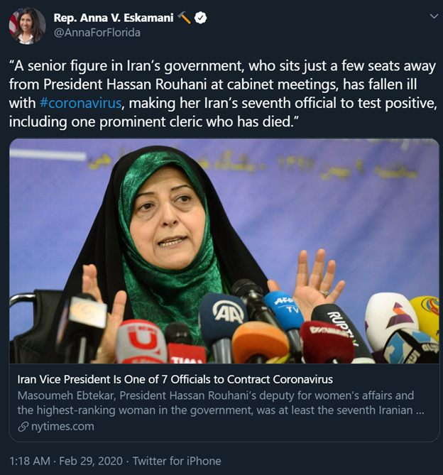 4)Eskamani is quite fond of Iranian VP Massoumeh  @ebtekarm, but she will not tell you that Ebtekar was a spokesperson of the regime’s thugs behind the 1979 U.S. embassy hostage crisis.