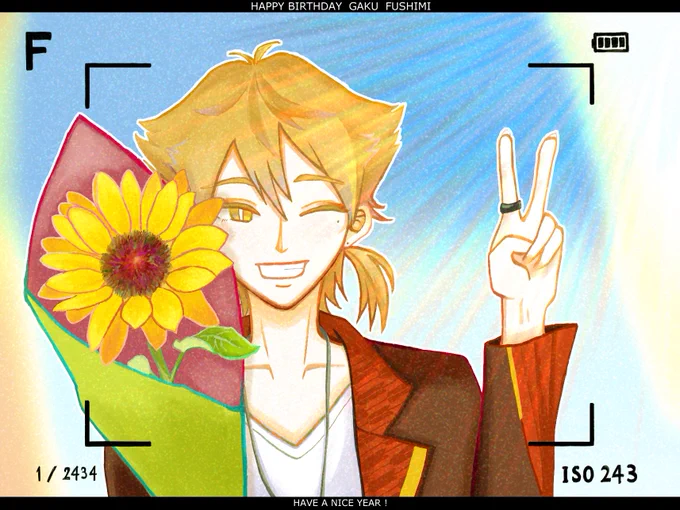 お誕生日おめでと～!!!はい、ピース✌️
#伏見ガクバースデー21 #絵ガク 