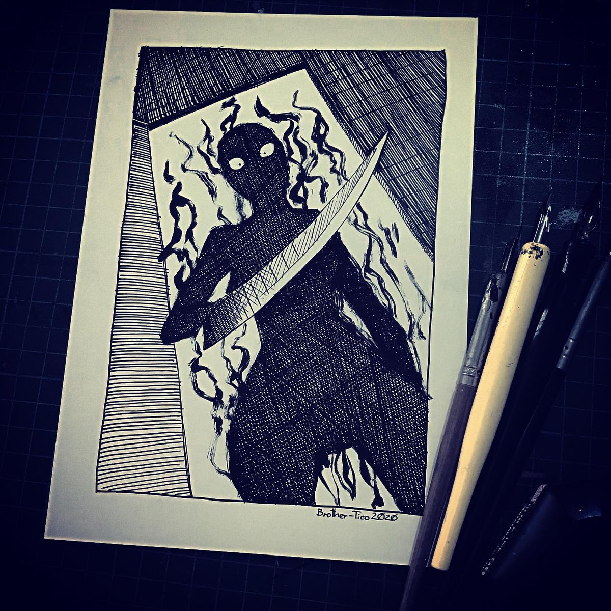 Brother_Tico's tweet photo. Inktober/Drawlloween 2020
Day 5: Blade / Shadow woman
#inktober #inktober2020 #drawlloween #drawlloween2020 #blade #shadowpeople #shadowwoman https://t.co/1nh2fslHb2