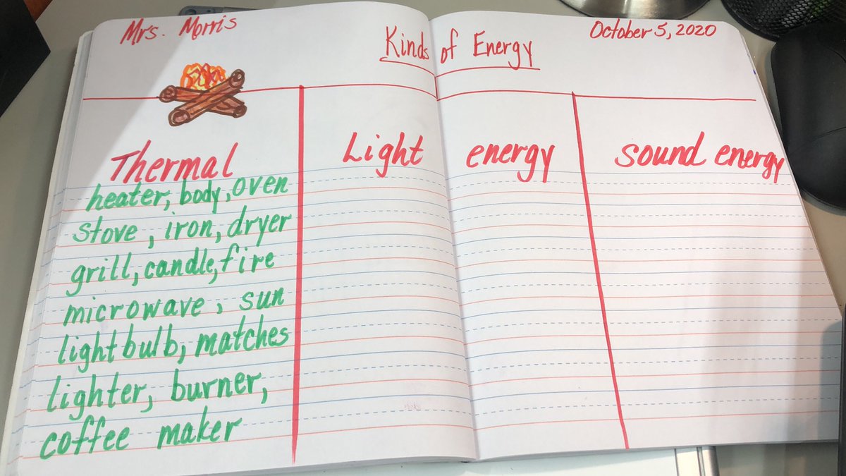 msmorrisAPE's tweet photo. Learning about energy in first grade. This is the list we generated together. Smart kids! https://t.co/u5Q48SuWPX