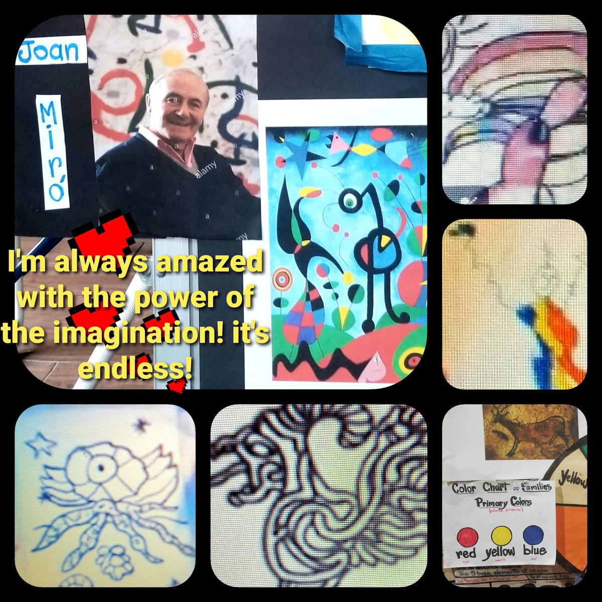Our little artists <a href="/HelmsDLSchool/">Helms Elementary</a> are using the power of their imagination inspired by Joan Miró! #EndlessPossibilities <a href="/WraparoundHelms/">Helms ES Wraparound</a> @HISDFineArt <a href="/chandelart/">Chandel Hancock</a>