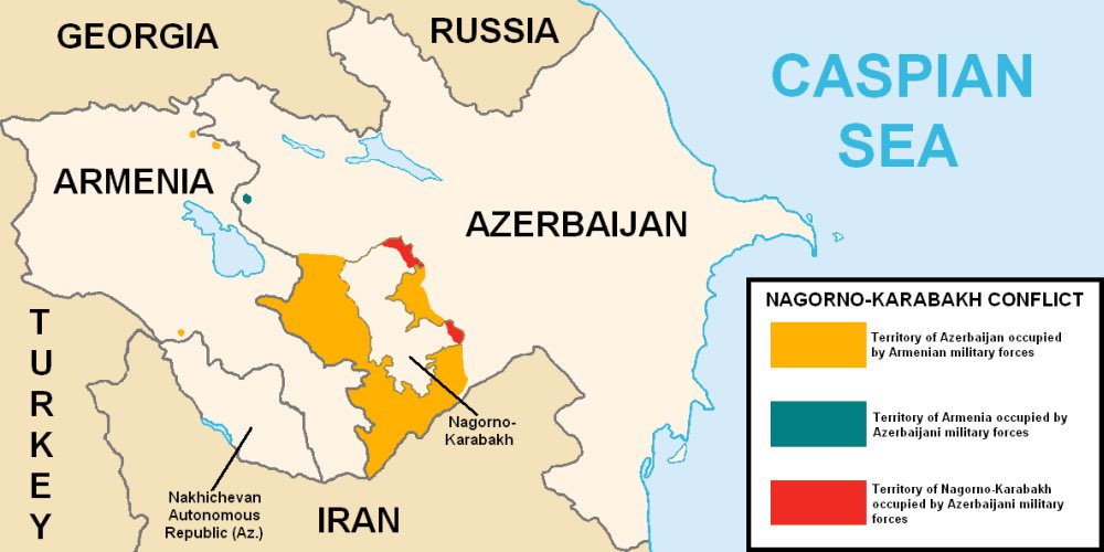 El conflicto entre 🇦🇲 y 🇦🇿 pone en juego un montón de lógicas diferentes en las relaciones internacionales. Ejemplo: Irán (☪️ chiíta) parecería apoyar a Armenia (cristiano). Israel (✡️) arma a Azerbaiyán (☪️ chiíta). Subscríbanse a @revistalate: hoy, mi newsletter sobre el tema.