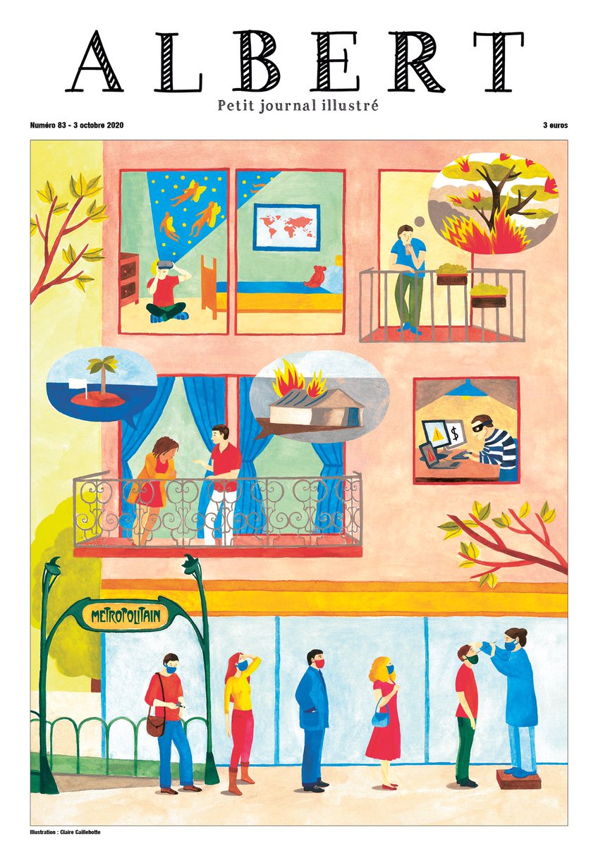 albertlejournal's tweet photo. Voici la Une du numéro 83, illustré par Claire Caillebotte ! https://t.co/iUsDuhT3BX