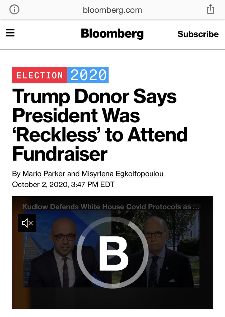 5. "Reckless disregard for safety of self or others." https://www.washingtonpost.com/politics/2020/10/04/trump-hospital-drive-criticism/ https://www.bloomberg.com/news/articles/2020-10-02/trump-donor-says-president-was-reckless-to-attend-fundraiser