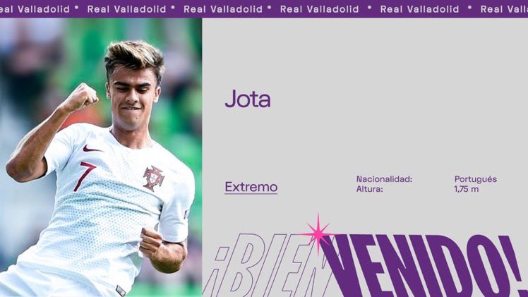  DONE DEAL  - October 5JOTA(Benfica to Real Valladolid )Age: 21Country: Portugal Position: Right midfielderFee: LoanContract: Until 2021  #LLL