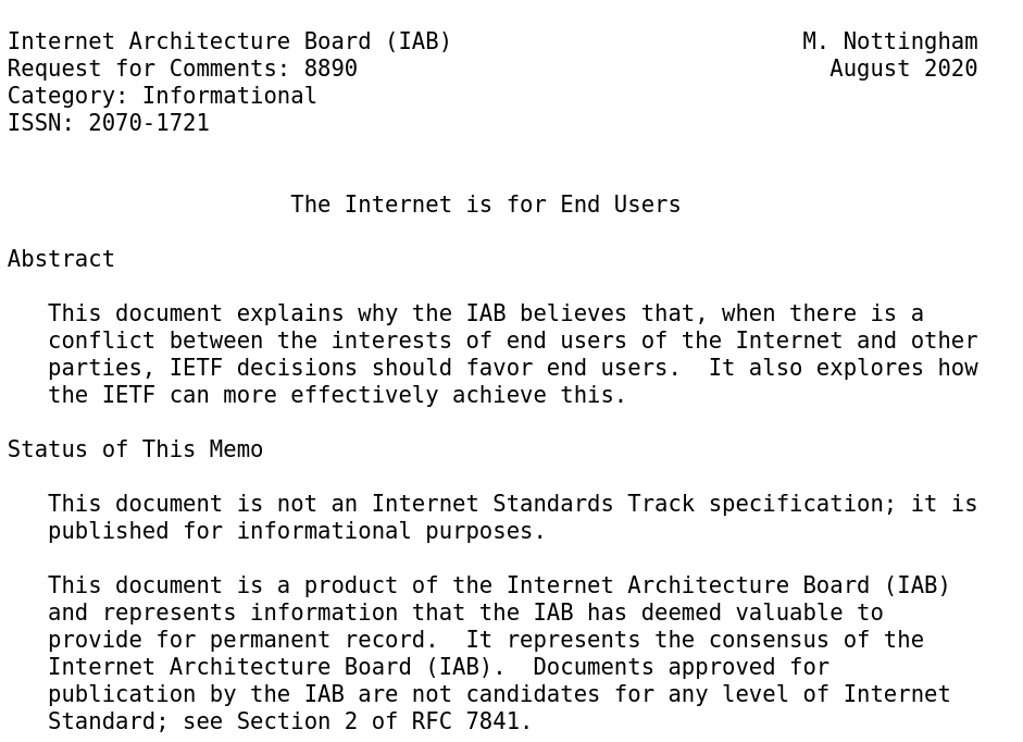 One of the most profound latent political statements in internet history was the decision to make "user-agent" the technical term for a web-browser - implying that the browser should work on behalf of its user - and not on behalf of the owner of the server it connects to.1/