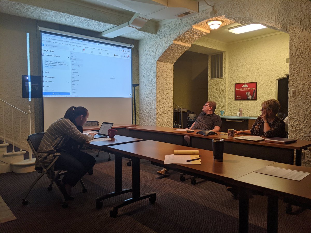 jacksheard's tweet image. In a meeting at @ideabankonline with our team, looking into how we can improve results for our clients on social media. Love this new gig!
