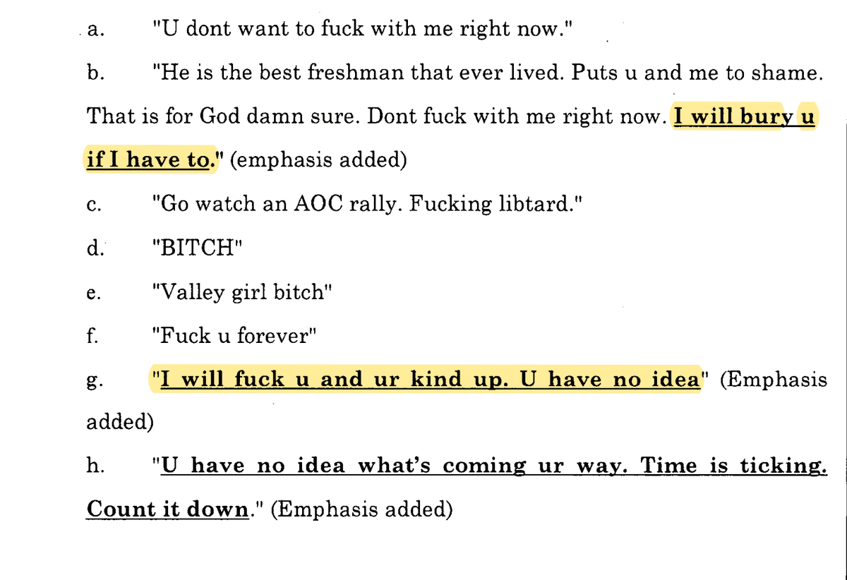 For the past few weeks I've been looking into Kyle Rittenhouse's attorneys. Last year, one of them, John Pierce, allegedly sent his ex-wife dozens of texts laced with violent threats. "I will hunt u down," he allegedly wrote. Here are more of the texts, via court documents: