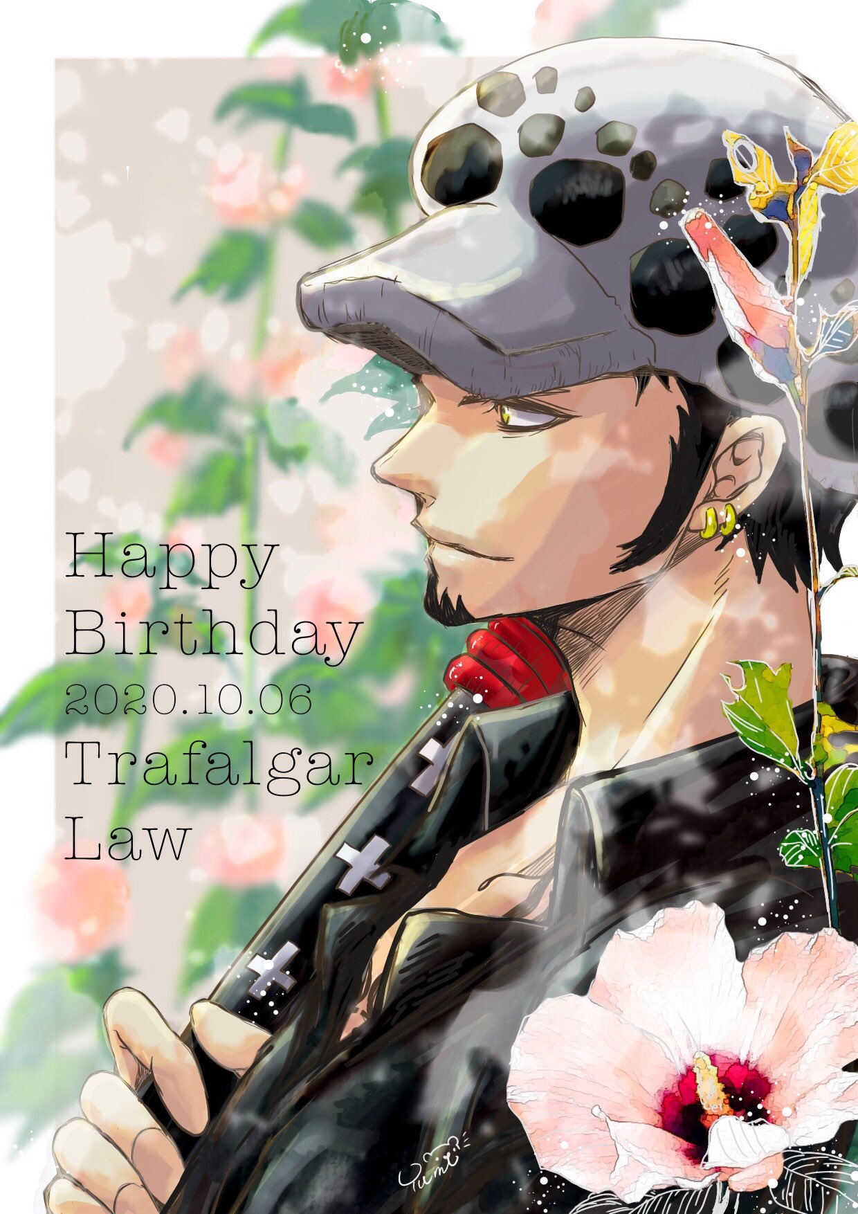 ট ইট র Yumi Happybirthday トラ男 信念の花言葉をもつ木槿と共に ロー誕生祭 トラファルガー ロー 誕生祭