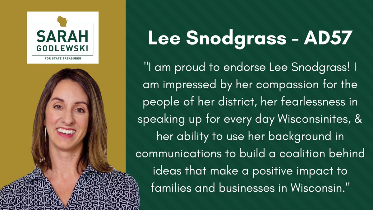 Donate to  @SnodgrassforWI’s race for Assembly   https://secure.actblue.com/donate/snodgrass-for-assembly-1