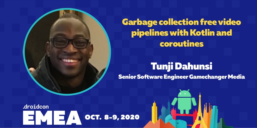 In this #dcEMEA session, <a href="/Tunji_D/">Tunji Dahunsi</a> will touch lightly on the #h264 and #FLV formats, and cover the <a href="/Android/">Android</a> Camera2 APIs. Full abstract: online.droidcon.com/emea-speaker/t…