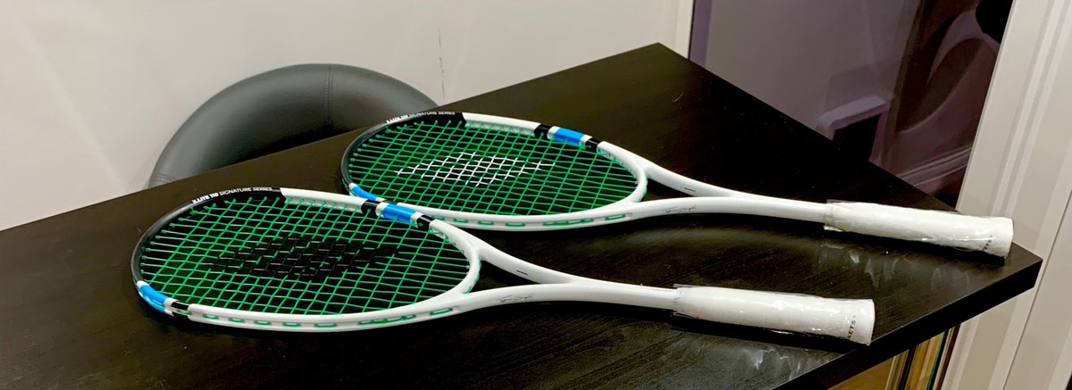 The String Doctor (@stringdoctor79) on Twitter photo Another relentless weekend of stringing, finished off last night with these fine looking <a href="/EyeRackets/">Eye Rackets</a> Jonah Barrington x.lite 110 #legend rackets. Both strung with <a href="/tecnifibre/">Tecnifibre</a> 305 at 24lbs with different stencil colours (easier to identify when alternating). 🔥 Another relentless weekend of stringing, finished off last night with these fine looking <a href="/EyeRackets/">Eye Rackets</a> Jonah Barrington x.lite 110 #legend rackets. Both strung with <a href="/tecnifibre/">Tecnifibre</a> 305 at 24lbs with different stencil colours (easier to identify when alternating). 🔥