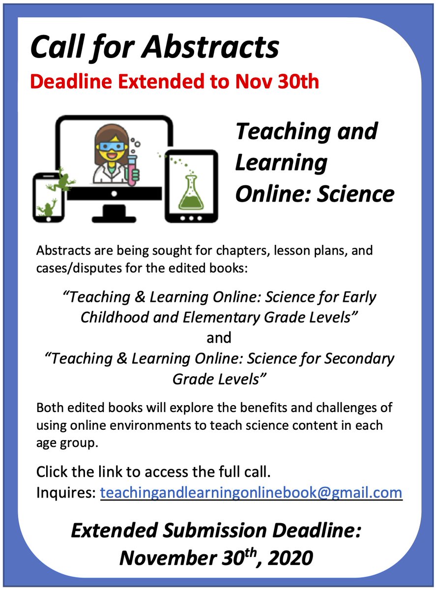 Dr. Franklin Allaire (@misterallaire) on Twitter photo <a href="/Division_L/">AERA Division L</a> <a href="/AERADivJGradNet/">Div J Grad Network</a> <a href="/AERADivG/">AERA Div G Grad Student Council</a> <a href="/AERASIG_Latinx/">AERA Latina/o/x Research Issues SIG</a> <a href="/aerasigit/">AERA SIG-IT</a> <a href="/NASAEducation/">Space Education</a> CFA Deadline Extended to November 30th! We are sensitive to the challenges of this semester as we balance personal and professional commitments. Stay healthy! drive.google.com/file/d/1NwK4Wt… <a href="/Division_L/">AERA Division L</a> <a href="/AERADivJGradNet/">Div J Grad Network</a> <a href="/AERADivG/">AERA Div G Grad Student Council</a> <a href="/AERASIG_Latinx/">AERA Latina/o/x Research Issues SIG</a> <a href="/aerasigit/">AERA SIG-IT</a> <a href="/NASAEducation/">Space Education</a> CFA Deadline Extended to November 30th! We are sensitive to the challenges of this semester as we balance personal and professional commitments. Stay healthy! drive.google.com/file/d/1NwK4Wt…