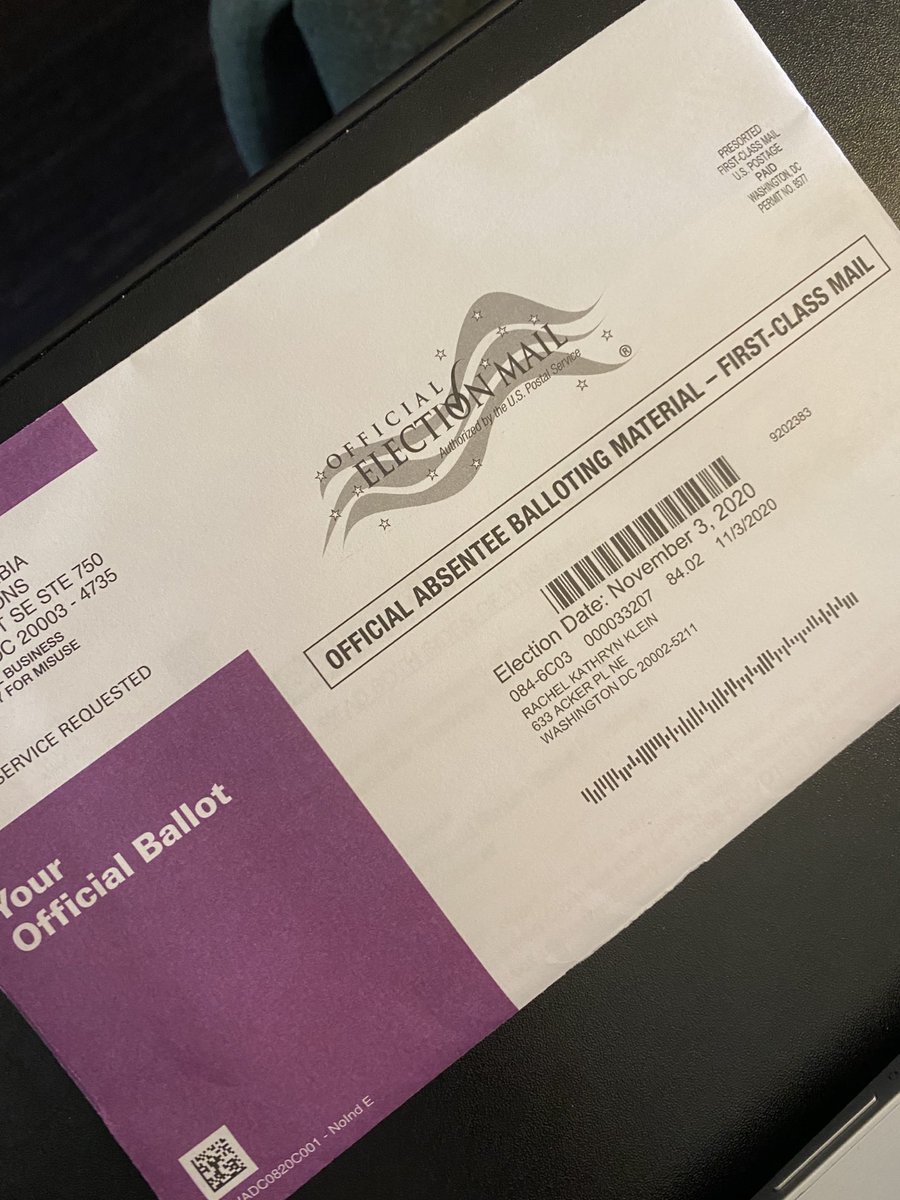 rachelkklein's tweet photo. It’s here! I’m excited to vote - are you? #Election2020 #votehealthy #VOTE https://t.co/nKPrMyMAy7