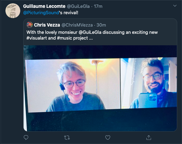 Picturing Sound GU (@picturingsound) on Twitter photo Hello! We're back! Watch this space...
#visualculture #visualart #music #media #AcademicChatter #academia
<a href="/UofGSMC/">Stirling Maxwell Centre</a> <a href="/UofGCulture/">UofGCulture</a> Hello! We're back! Watch this space...
#visualculture #visualart #music #media #AcademicChatter #academia
<a href="/UofGSMC/">Stirling Maxwell Centre</a> <a href="/UofGCulture/">UofGCulture</a>