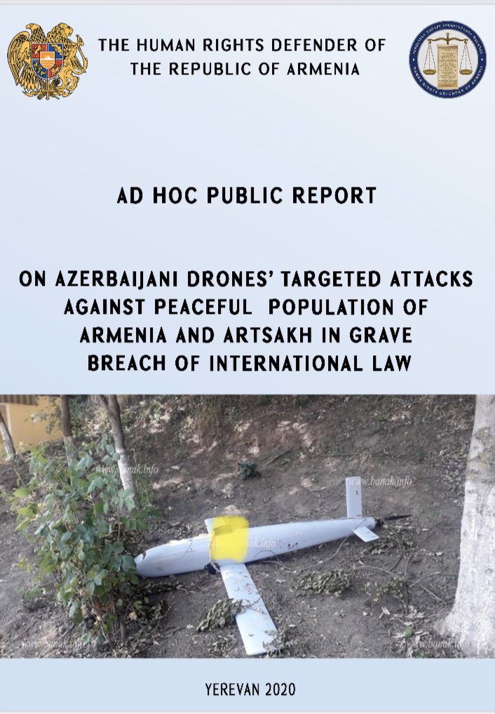 atatoyan's tweet image. Ad Hoc Report @OmbudsArmenia on #Azerbaijani drones’ targeted attacks against peaceful population of #Armenia &amp;amp; #Artsakh in grave breach of international law.
 ombuds.am/images/files/c… (ARM)
 ombuds.am/images/files/d… (ENG)