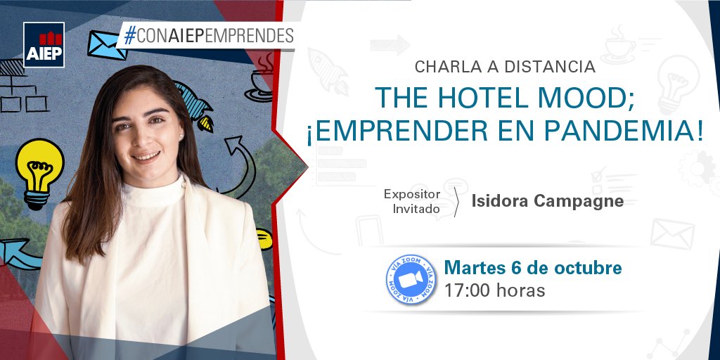 isicampagne's tweet photo. Mañana estaré conversando de lo loco que fue/es crear @thehotelmood en pandemia! cesante con los sueños destrozados, lancé mi idea que a su vez crece y está en el punto más crítico desde su creación!
Gracias @aiep por el espacio! https://t.co/SQghLc50d6