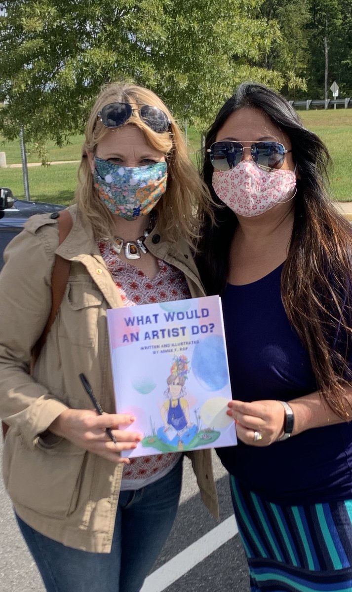 jocelynsv's tweet photo. Got my copy of “What would an Artist do?” Illustrated and Authored by our very own Haymarket School Art Teacher, @AimeeRop personally signed to my daughter today!  Mrs. Rop said my book was the first one she signed!  So excited!!!  @HaymarketCubs Get your copy on amazon today!!! https://t.co/uEeXmTgzb3