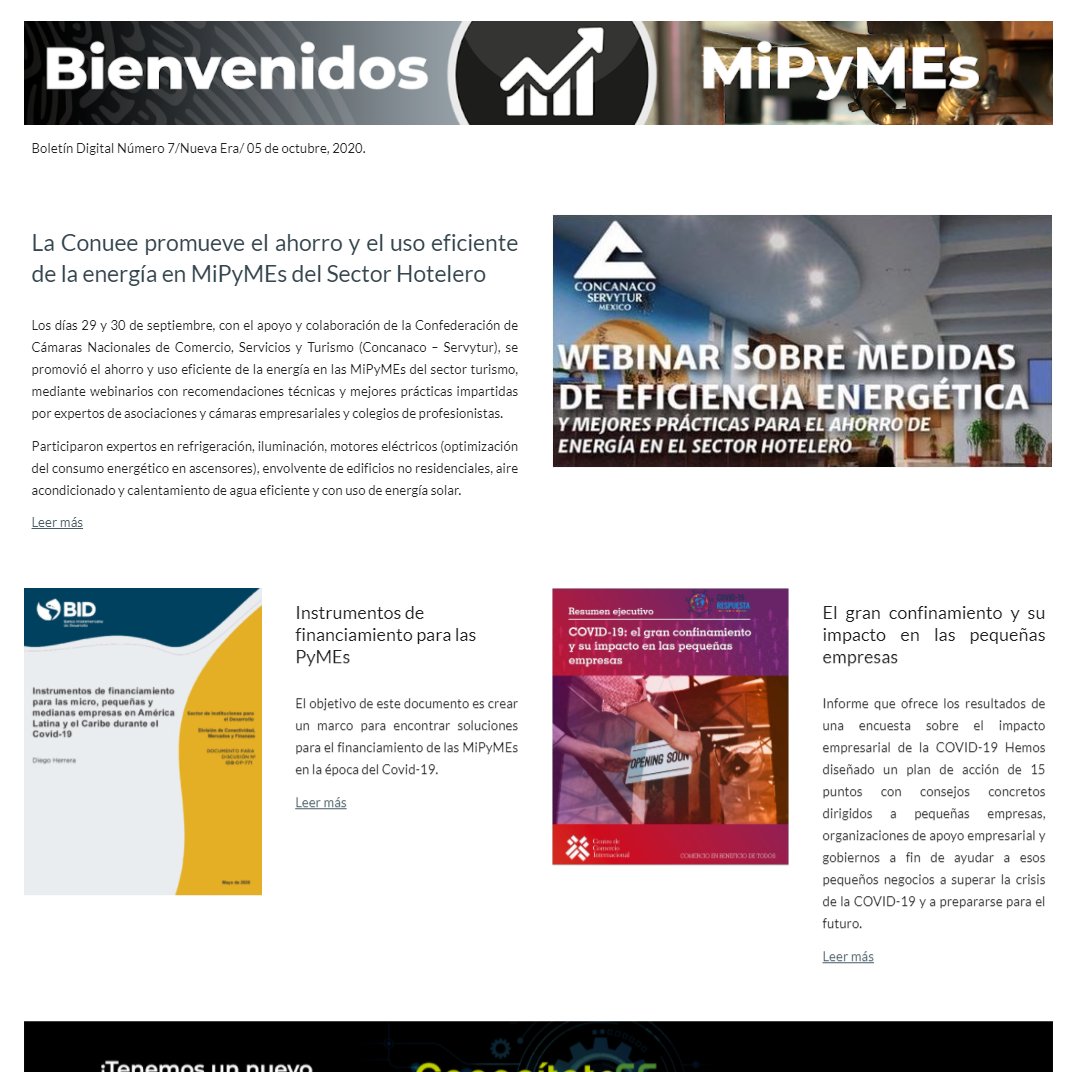 Ya está disponible el #BoletínDigital No. 7 de la Comunidad MiPyMEs que contiene noticias e información sobre eficiencia energética y #CSA  para las micro, pequeñas y medianas empresas. 
¡No te lo pierdas! bit.ly/3hFDIjL