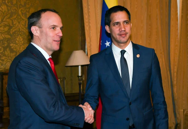 4. One can imagine Foreign Secretary Dominic Raab will echo his predecessor Jeremy Hunt’s words: "...it is clear Nicolás Maduro is not the legitimate leader of Venezuela".Pictured here is Raab meeting with Guaido earlier this year.