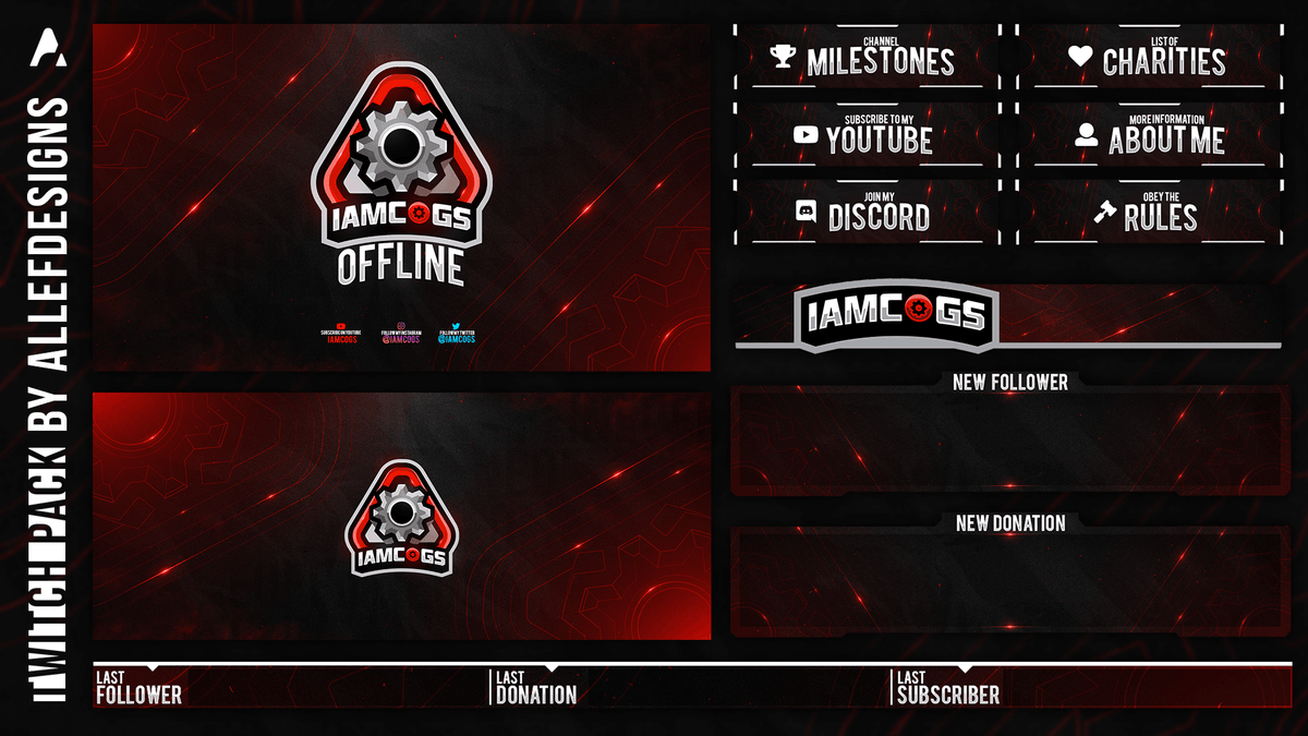 AllefDesigns's tweet photo. Twitch Pack for @iamcogs! RT &amp; Likes are appreciated :)
If you want to order please send me a message!
Portfolio : https://t.co/6i0OnjxjHc
Logo by: @Nalad97 https://t.co/BHQ2g4XNbf
