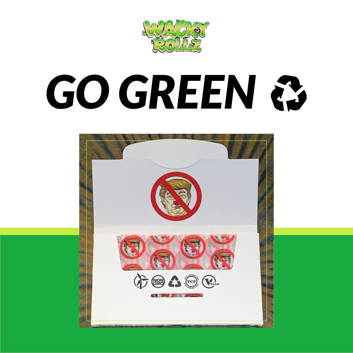 RollzWacky's tweet image. Everything is green and clean!
These rolling papers are presented in recycled packaging emblazoned with soy-based inks that are fully sustainable. So don’t worry because green makes you clean!
____
🌐 wackyrollz.com
.
#wackyrollz #mixandmatch #pack #matchpack