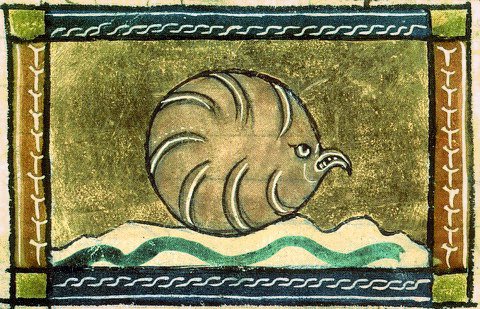 A thread of medieval paintings of animals that look nothing like real animals because the artist had never seen them. Starting with - The Oyster