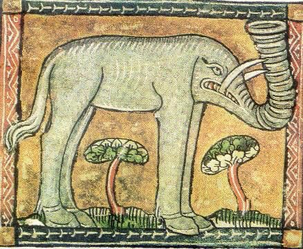 This elephant with a tornado trunk.By Jacob van Maerlant from Der Naturen Bloeme