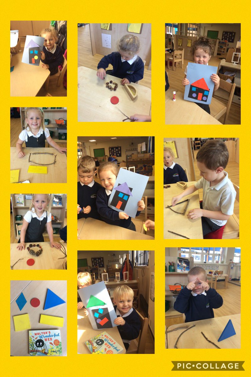 Today Nursery have been learning about 2D shapes. We made shape houses, used natural resources to make shapes and even tried to make shapes with our hands! <a href="/BarntonMrsL/">Alison Lawson</a> <a href="/barntonminis/">Debs Stewart</a>