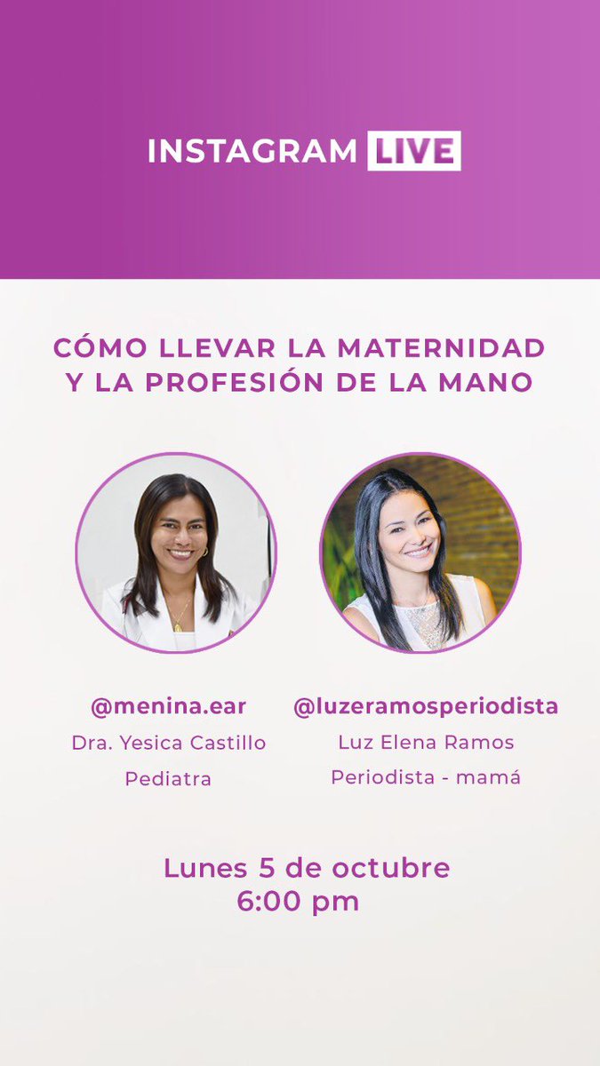 Luzeperiodista's tweet photo. Los invito a esta conversación con @meninaear. Conéctense mamás  para que tomemos nota y aprendamos juntas a cómo asumir y afrontar este reto. No hay tips, todas las historias son distintas. Ustedes cómo lo han hecho??? Hoy a las 6:00 pm https://t.co/mAAHtTYIfW