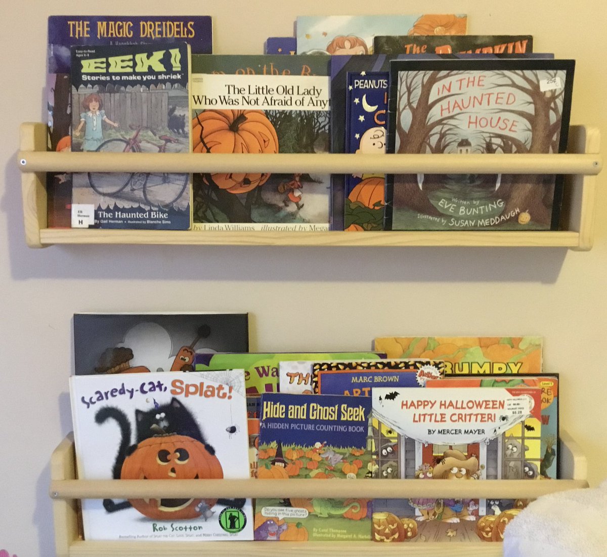 InspiredByCoach's tweet photo. It's that time of the month again. Changing up the girl's Book display. Goodbye author's study hello Halloween books. #lovemylittle #readtolove #read4life https://t.co/A36UIs9lhe