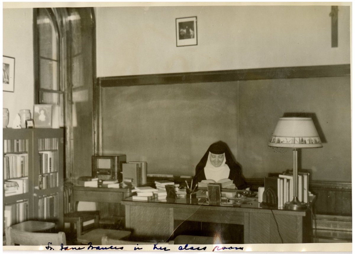 madinamania's tweet image. Sometimes, recordkeeping = fun discoveries. Thanks @guprofbc for inviting me to her Ignatian seminar to discuss a rabbit hole I fell into last year, wherein we discovered Sr Jane Liebell, class of 1922, was the 1st PhD graduate from @GUHistory. #womenknowhistory #paperworkmatters