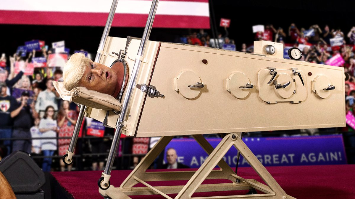 TheOnion's tweet image. Trump Declares He’s Healthier Than Ever While Addressing Rally Crowd From Iron Lung bit.ly/3ldhsPC