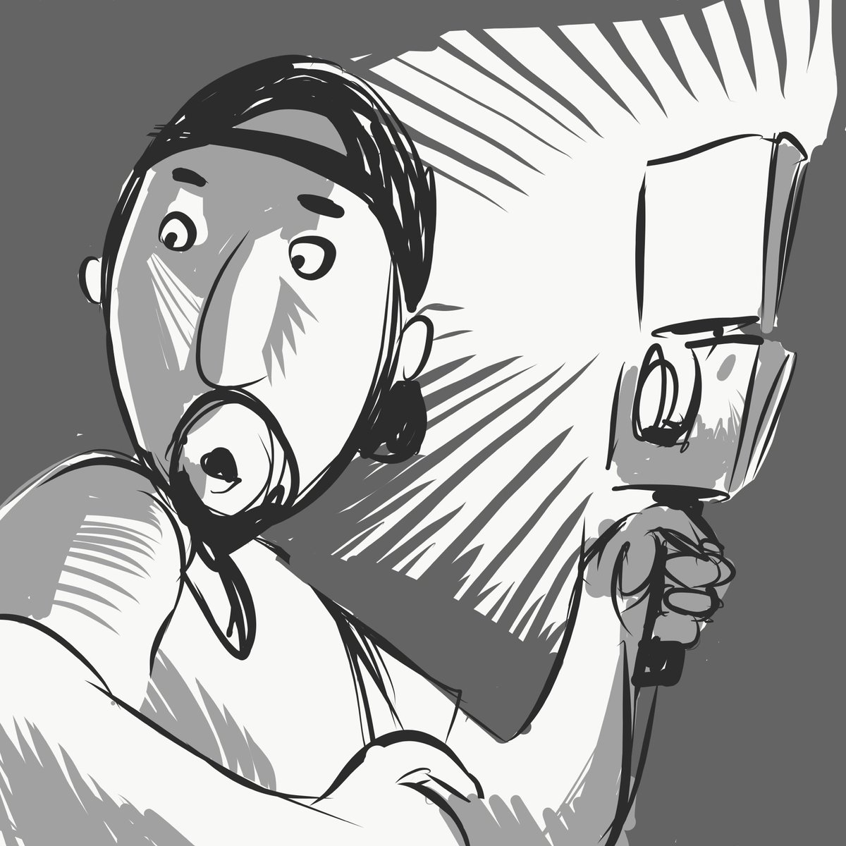 A Quick iPad sketch of <a href="/omargoshTV/">OmarGoshTV</a>. Love his paranormal videos. Keep it up dude. #omargoshtv #cartoonportrait #ipadsketch