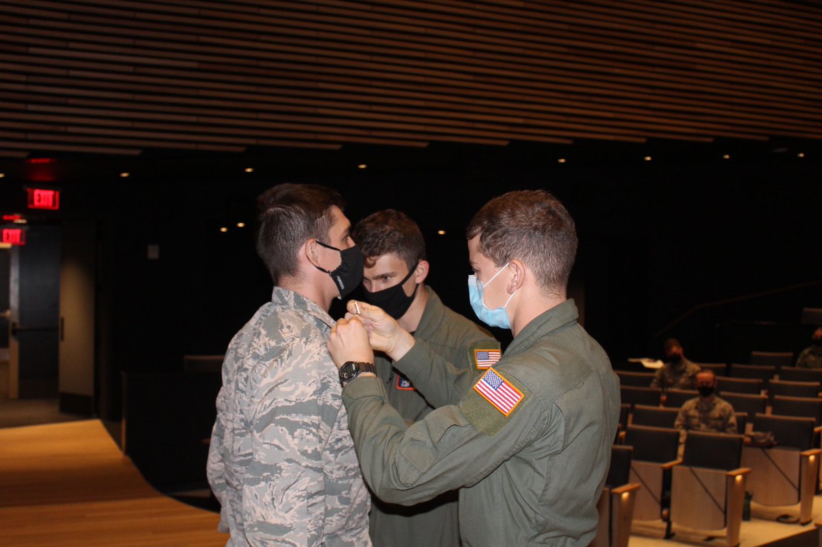 det535's tweet photo. Another exciting LLAB this week-- AS100 Cadets underwent drill training and were able to learn the commands quickly. At the end of LLAB 6, we had a promotion ceremony where C/McDaniels, C/Shulgay, C/Kozma, and C/Donofry were promoted to a new rank for their hard work! https://t.co/qqAynoRBl0