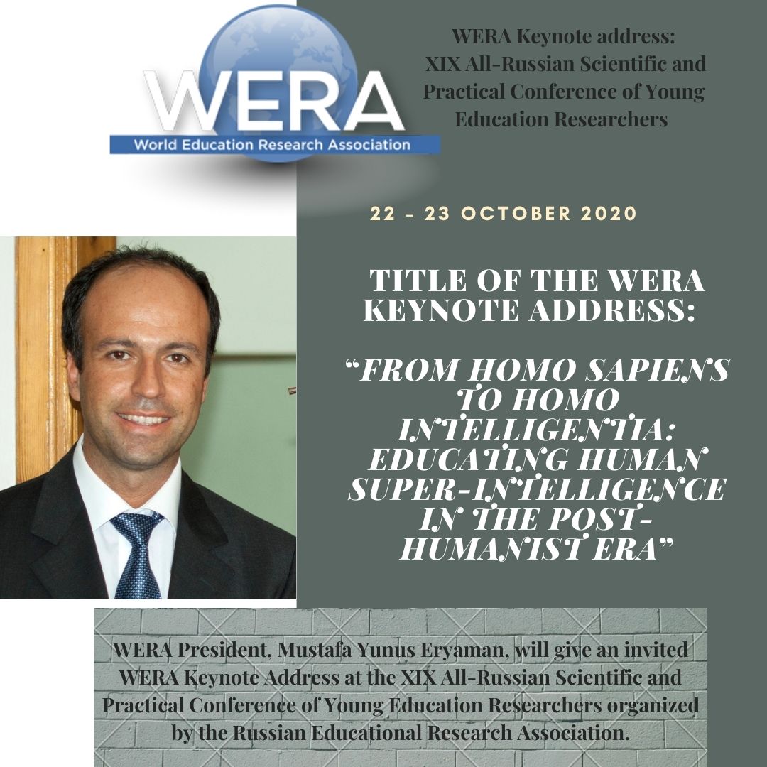 We share with you the details for the WERA President's Keynote Address at the XIX All-Russian Scientific and Practical Conference of Young Education Researchers talking place on 22 – 23 October 2020. For more info, visit the Conference website, myeduconf.ru